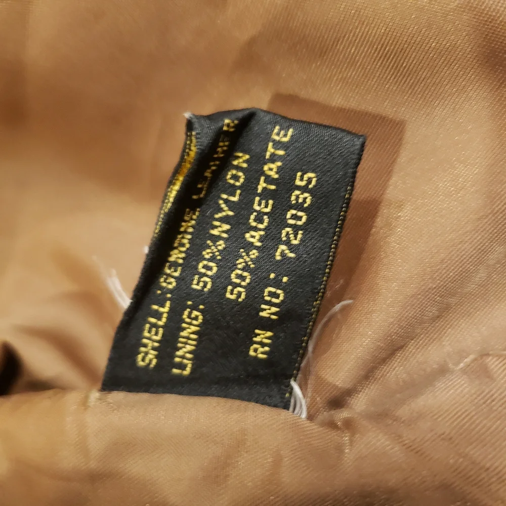 Vintage Adler Womens Large Brown Leather WW2 Jacket Flight Double Breasted Korea